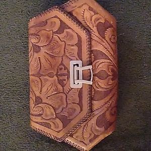 Vintage leather clutch